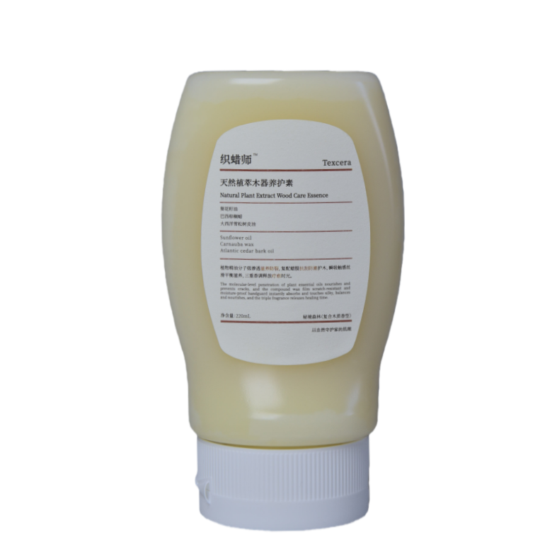 Private label furniture wood conditioner lotion in squeeze bottle.