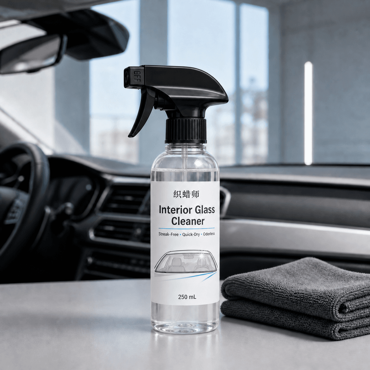 Private label automotive interior glass cleaner spray bottle