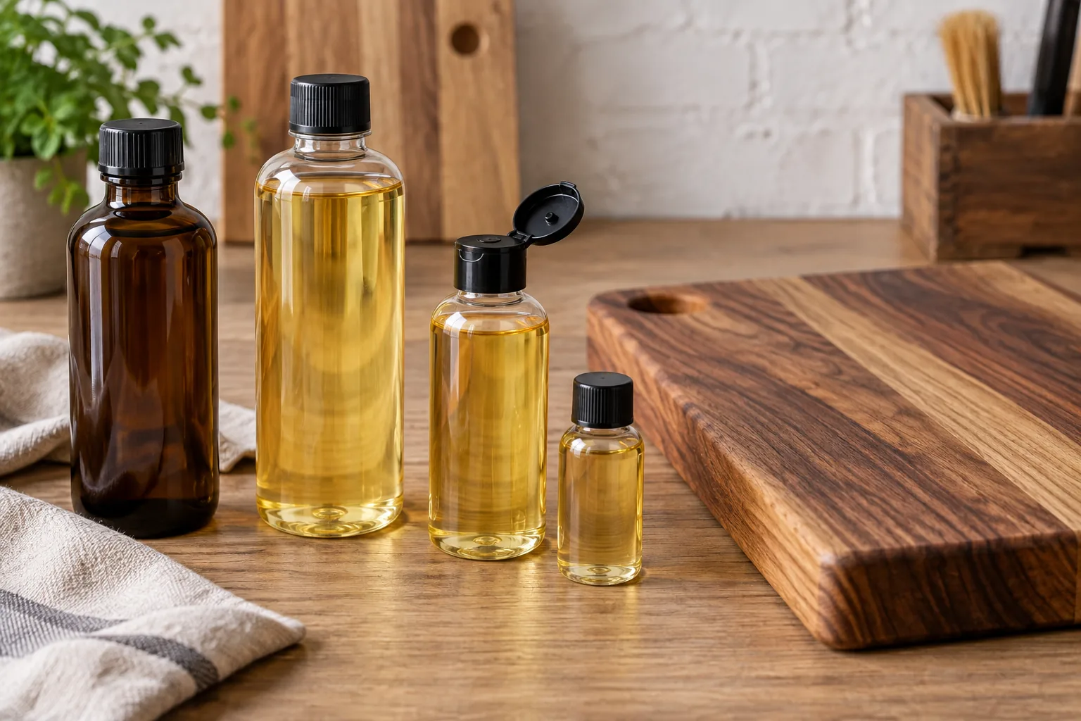 Private label cutting board oil bottle and packaging options