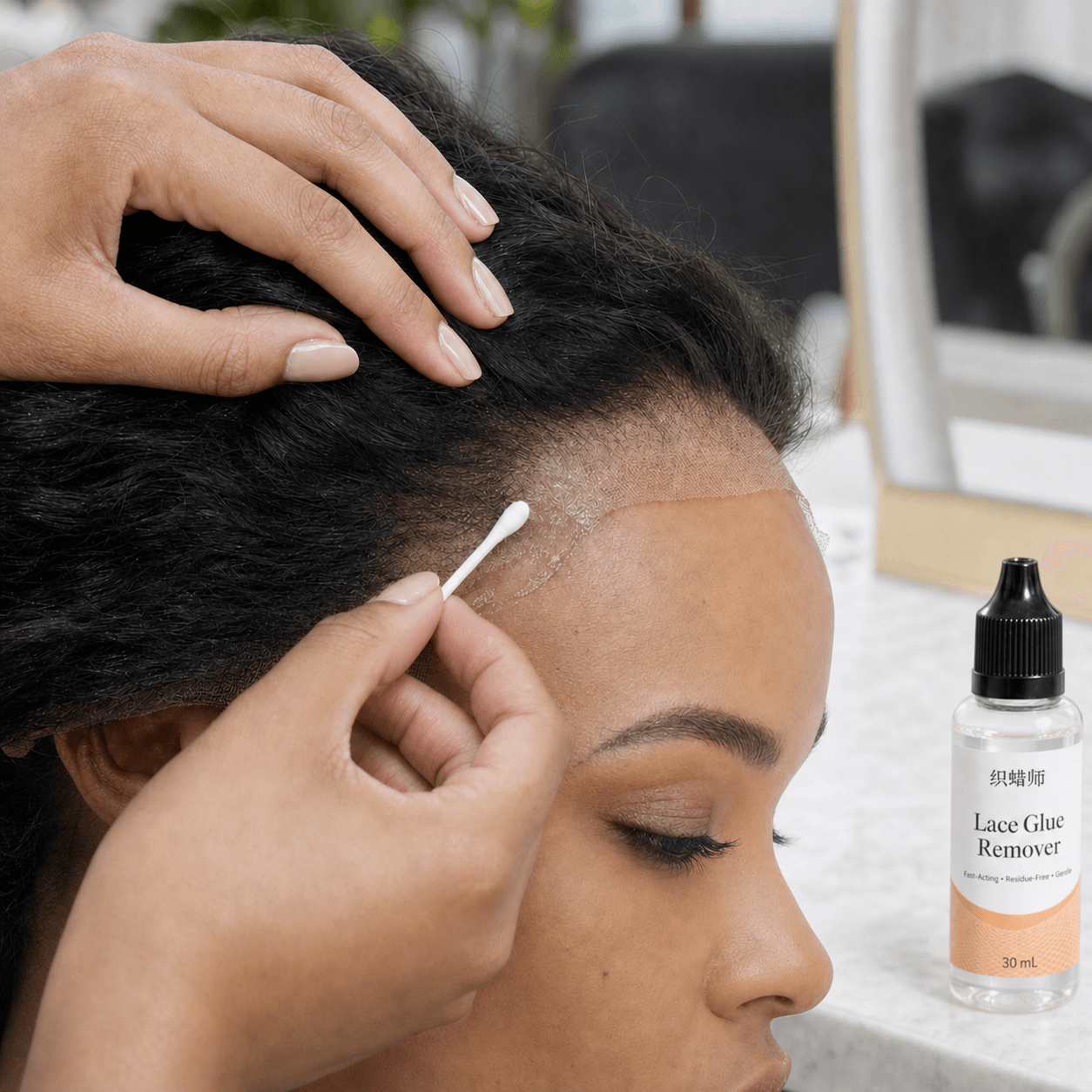 Lace glue remover dissolving wig adhesive for easier cleanup